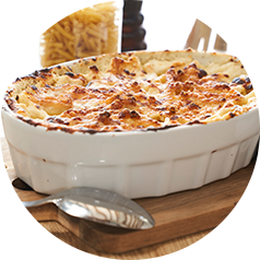 Gratin de macaroni à la crème de brebis